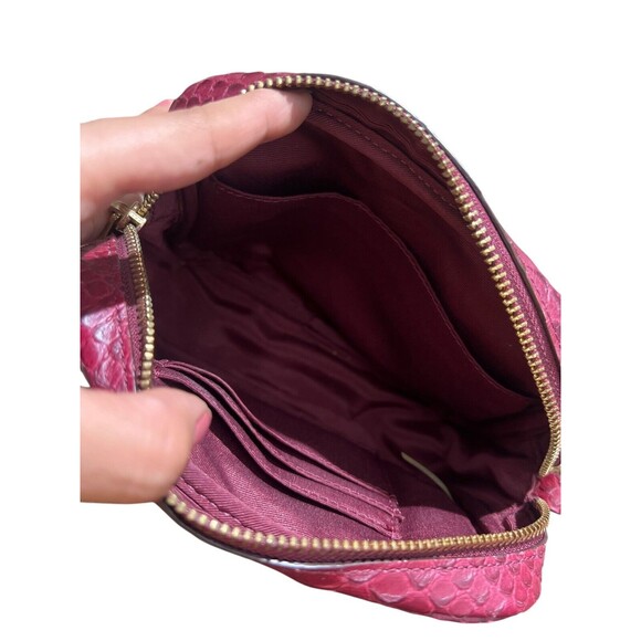 Coach Wristlet Bag Legacy Embossed Leather Python Deep Port Zip 49696 - Picture 12 of 15